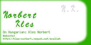 norbert kles business card